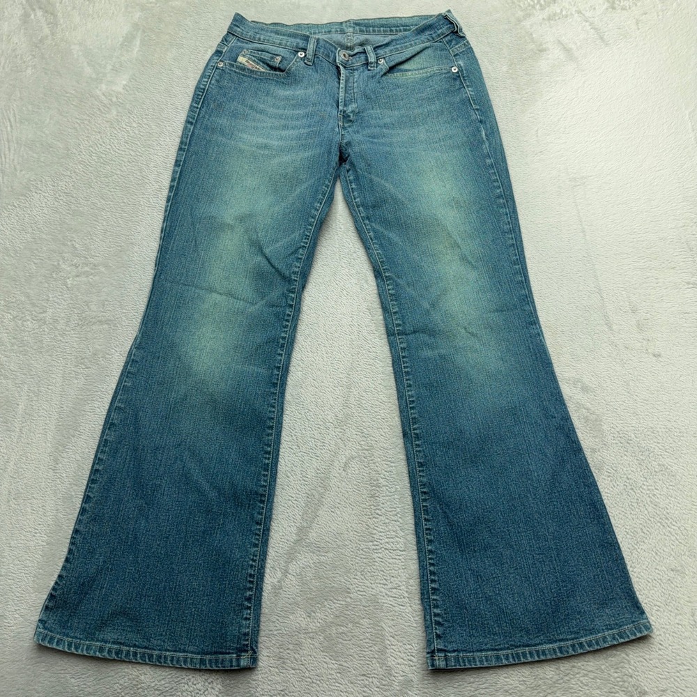 Diesel Jeans Womens 30 Blue Industry Flare Leg Italian Denim Vintage Wash